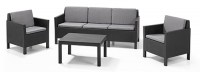 Chicago 3-seater sofa LS backcushion graphite-cool grey